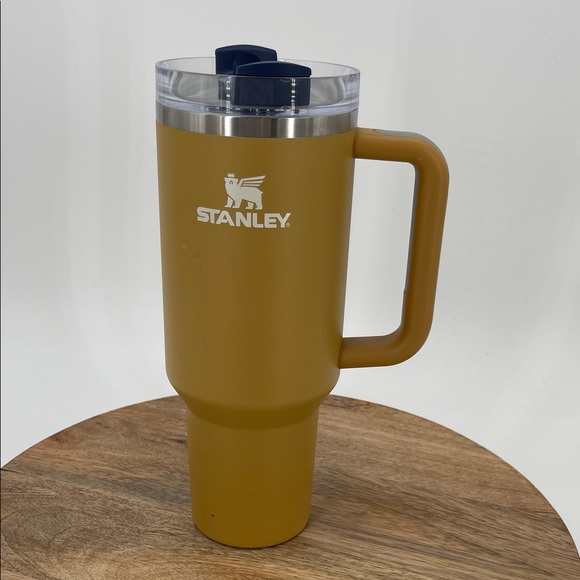 Stanley Mustard Color Insulated Stainless Steel Tumbler with Handle 40 Oz - Picture 1 of 10